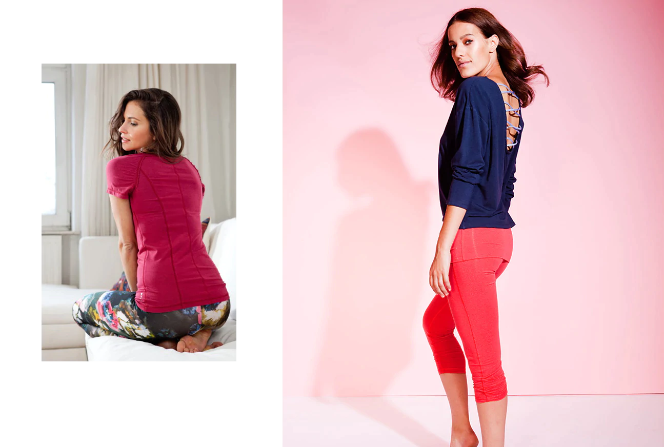 2 Frauen in Tencel Sport-Outfits